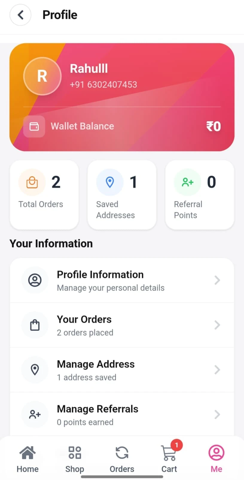 User Profile & Settings