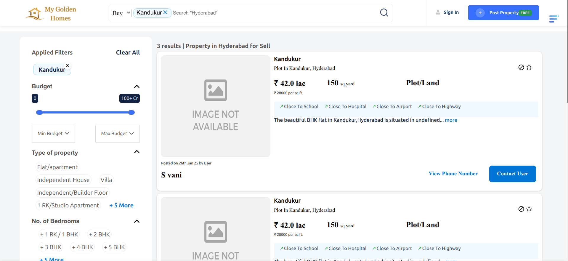 Property Search Engine & Filters