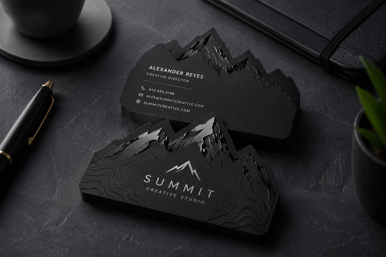 Custom Die-Cut Spot UV Matt Business Cards (400gsm)