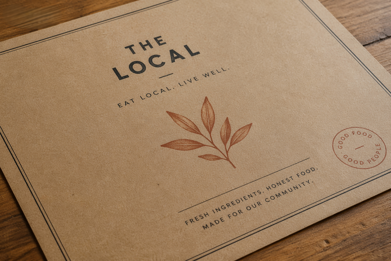 Eco-Friendly Kraft Brown Table Mats (100gsm) Full Color, 1 or 2 Colors