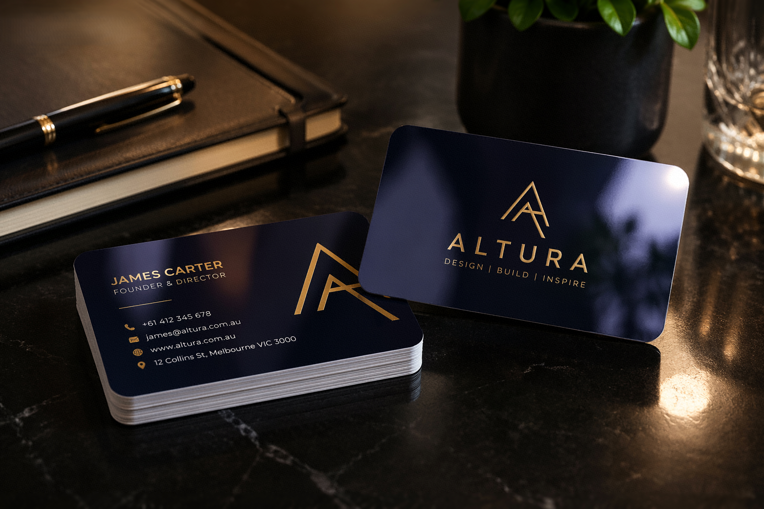 Rounded Corner Glossy Business Cards (400gsm)