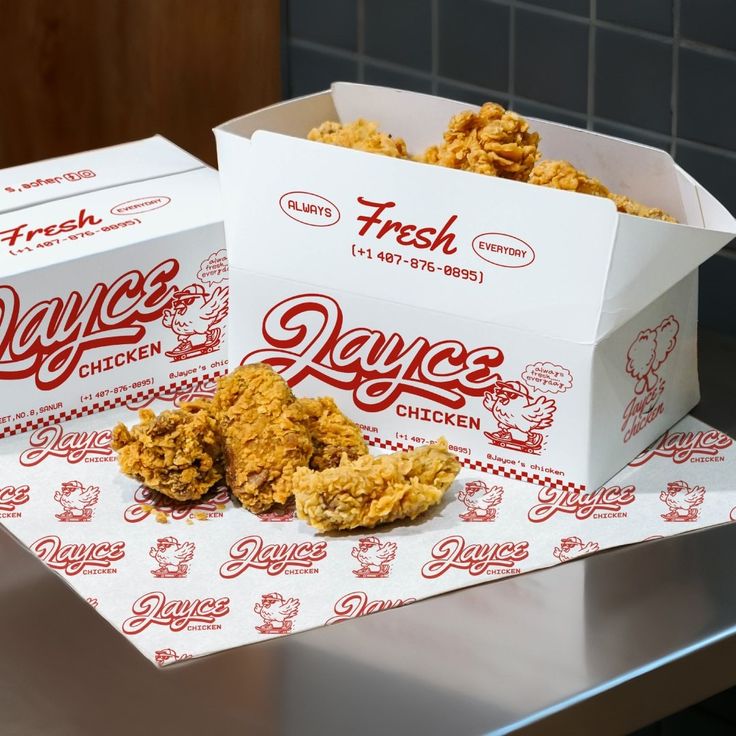 Takeaway Fried Chicken Box size (L)21.5 x (W) 12 x (H)8 cm