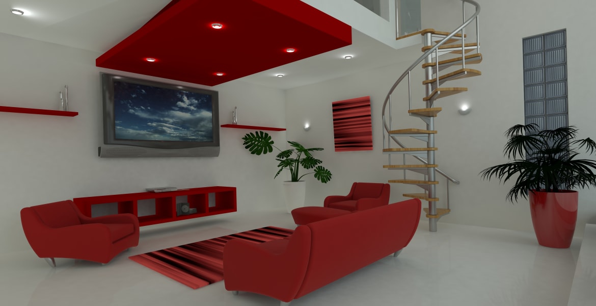 Contemporary interior living space
