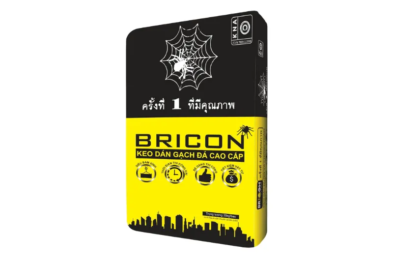 Keo dán gạch BRICON nội thất – độ bám dính cao, dễ thi công, phù hợp gạch ≤80x80 cm, khu vực khô ráo trong nhà