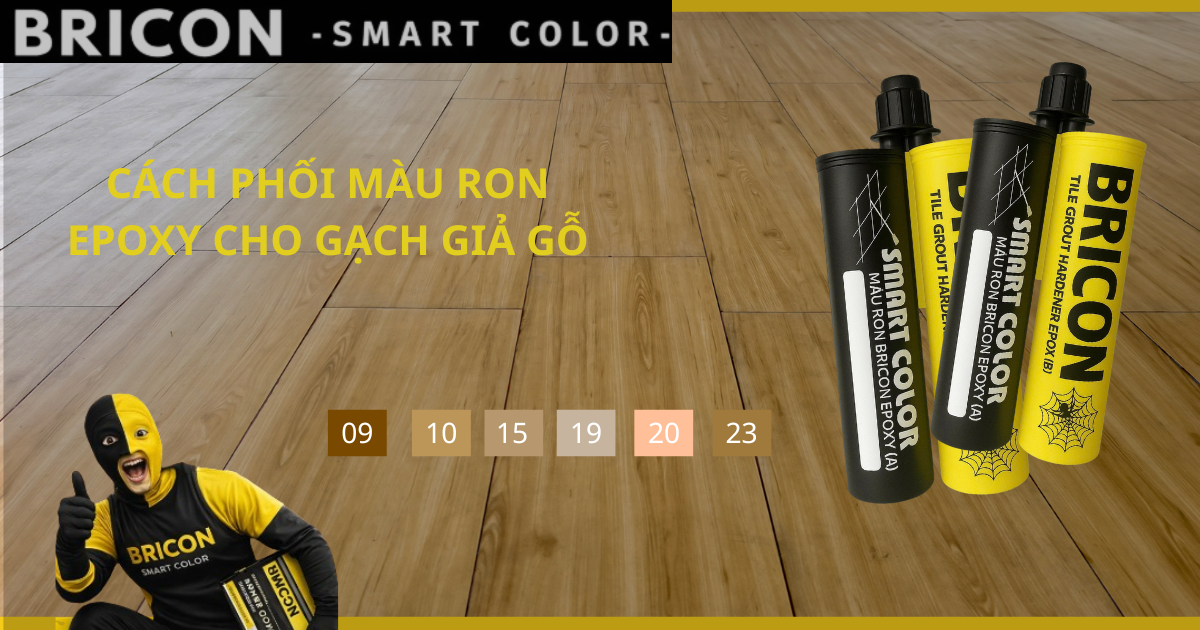 Cách phối màu ron epoxy cho gạch giả gỗ