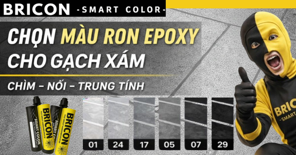 Chọn màu ron EPOXY cho gạch xám