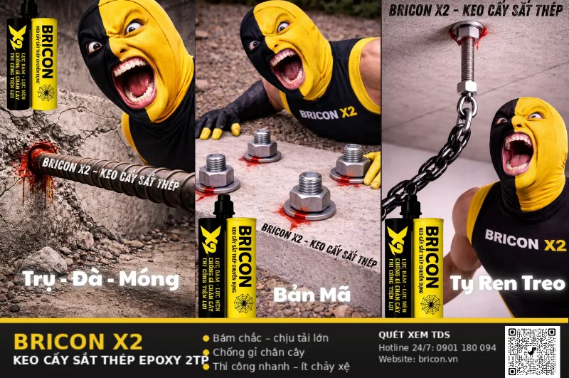 Keo Cấy Sắt Thép Chuyên Dụng 2 Thành Phần Bricon