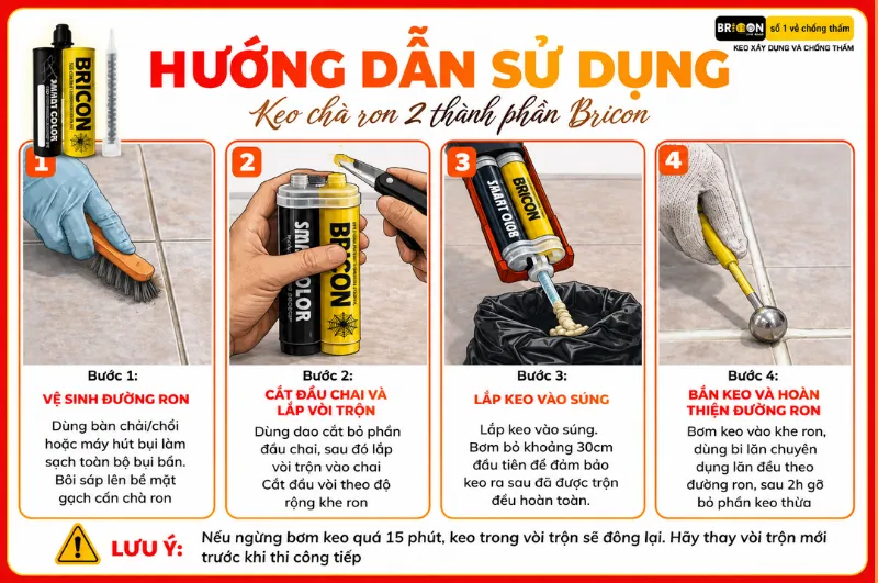 Keo Chà Ron Epoxy Bricon (2 thành phần)
