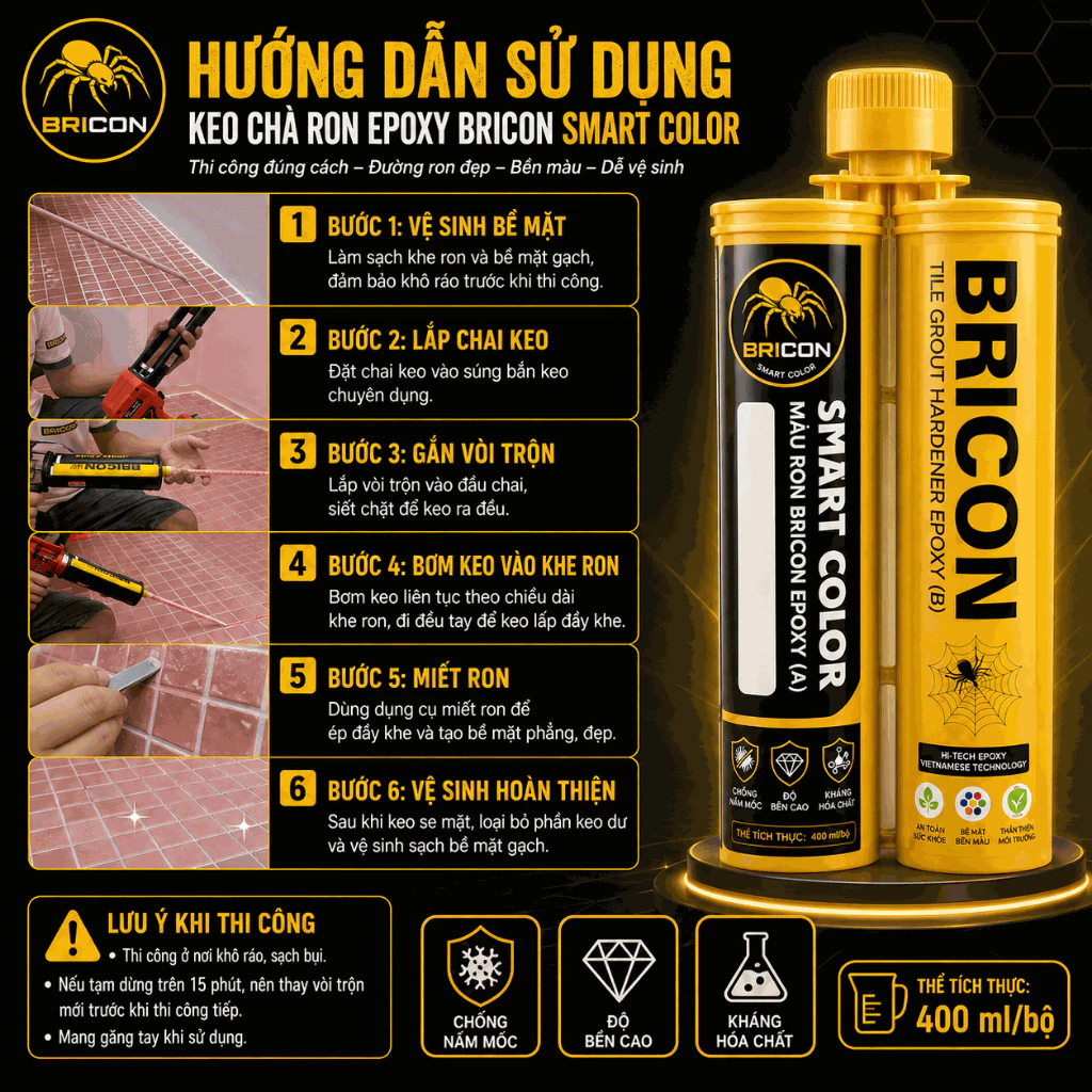Keo Chà Ron Epoxy Bricon (2 thành phần)