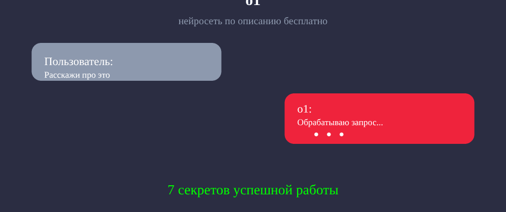 Cover image for Нейросеть по описанию бесплатно: 7 секретов o1, которые вы должны знать