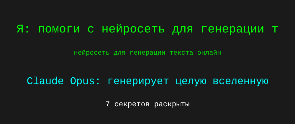 Cover image for Нейросеть для генерации текста онлайн: 7 секретов Claude Opus, которые вы должны знать