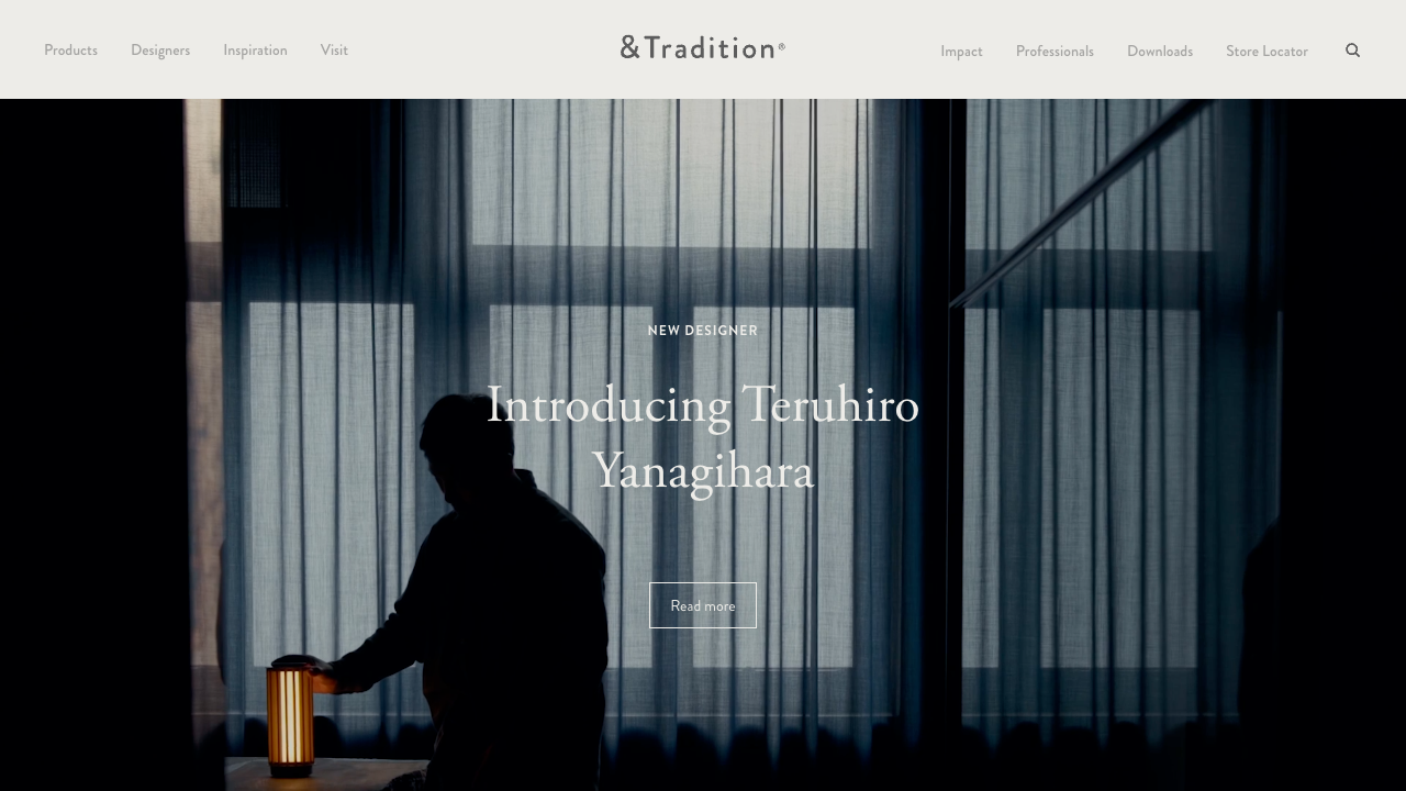 &Tradition homepage screenshot