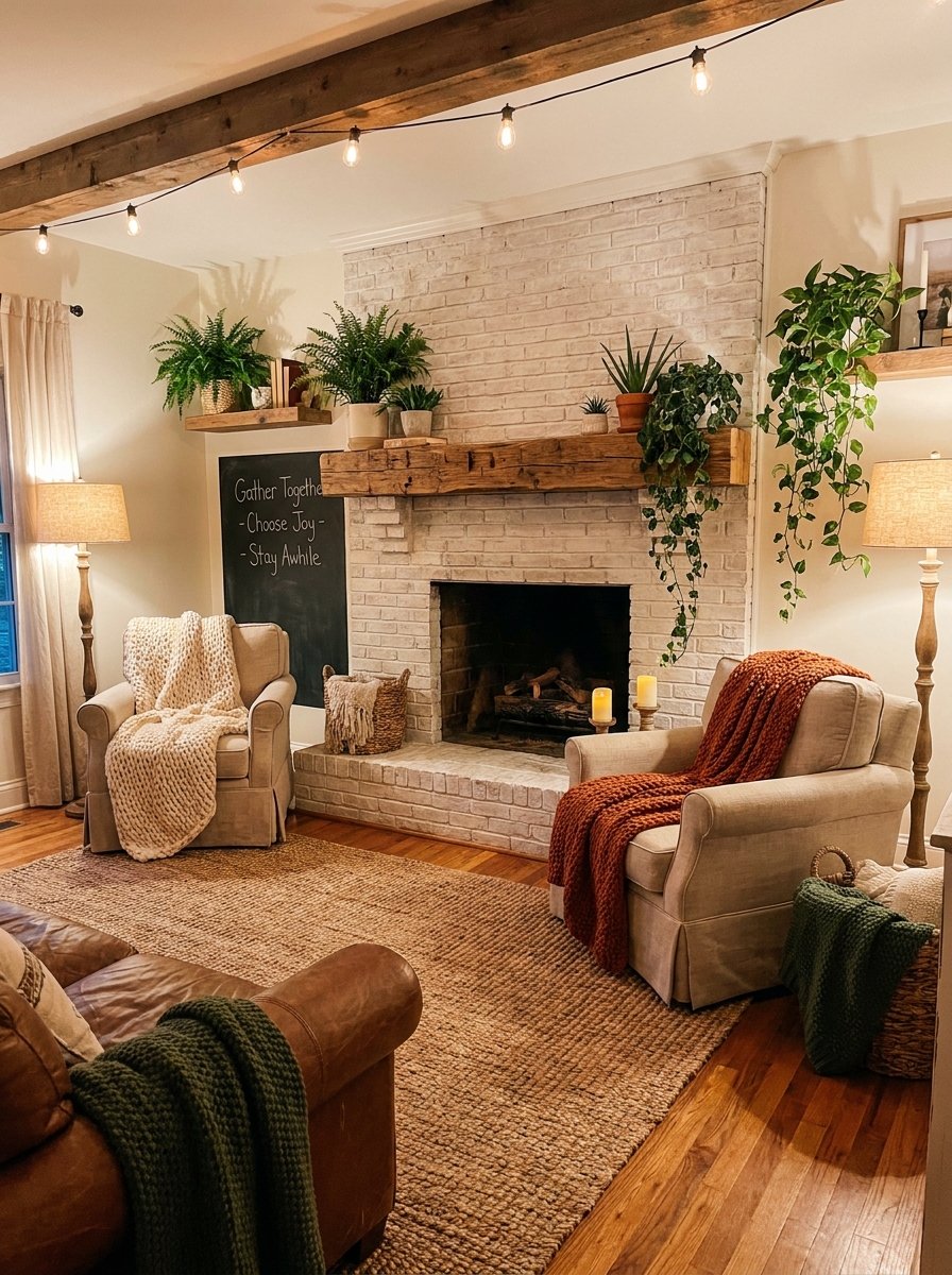 Farmhouse-Inspired Fireplaces