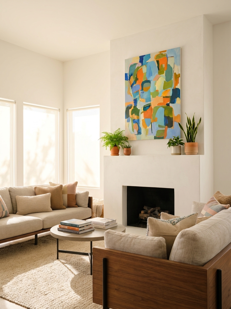 All-White Fireplaces for a Clean Palette