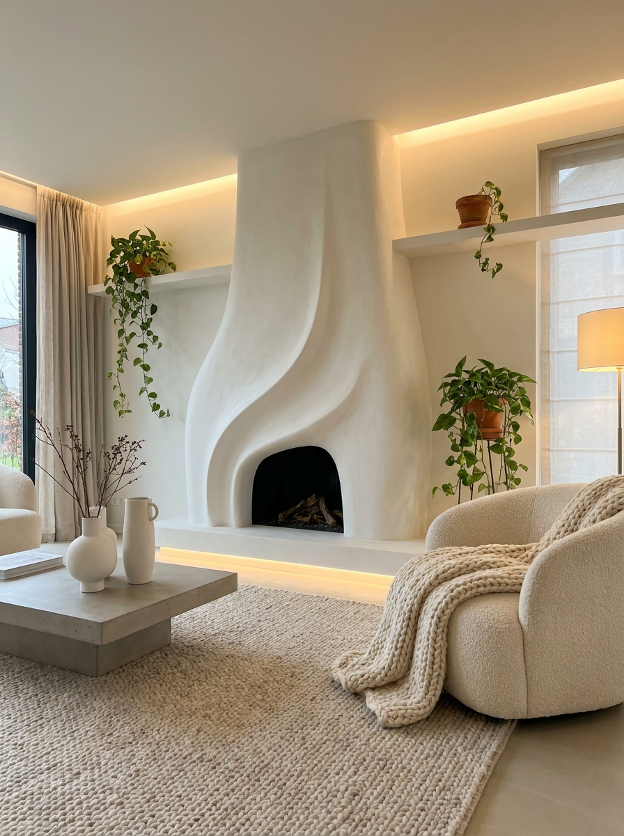 Sculptural Fireplaces as Art Pieces