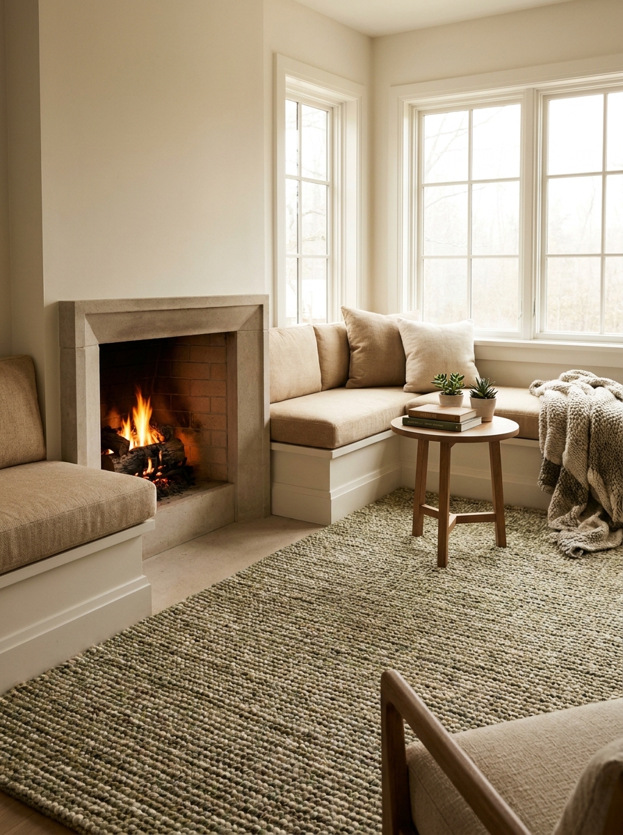 Integrated Fireplaces with Built-in Furniture