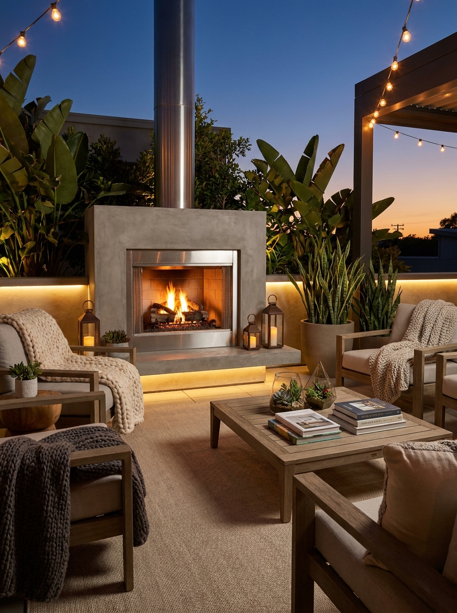 Outdoor Fireplaces for a Chic Patio Escape