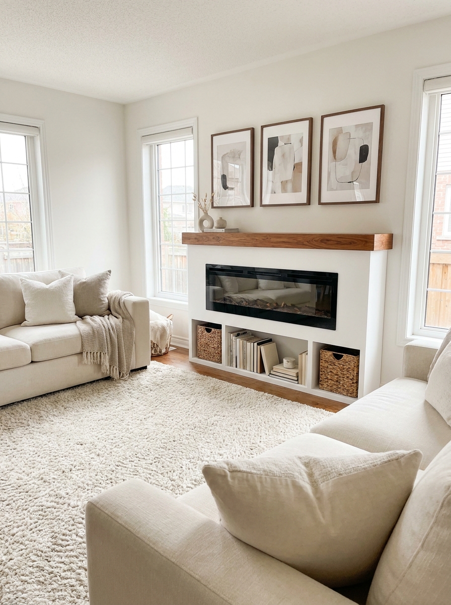Electric Fireplaces with Built-In Storage