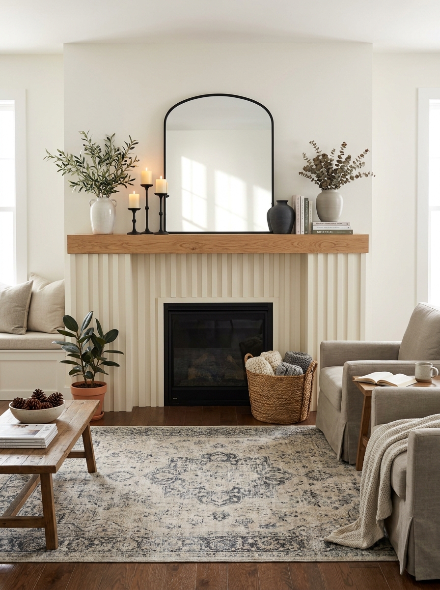 Wrap the Surround in Fluted Wood for Instant Custom Texture