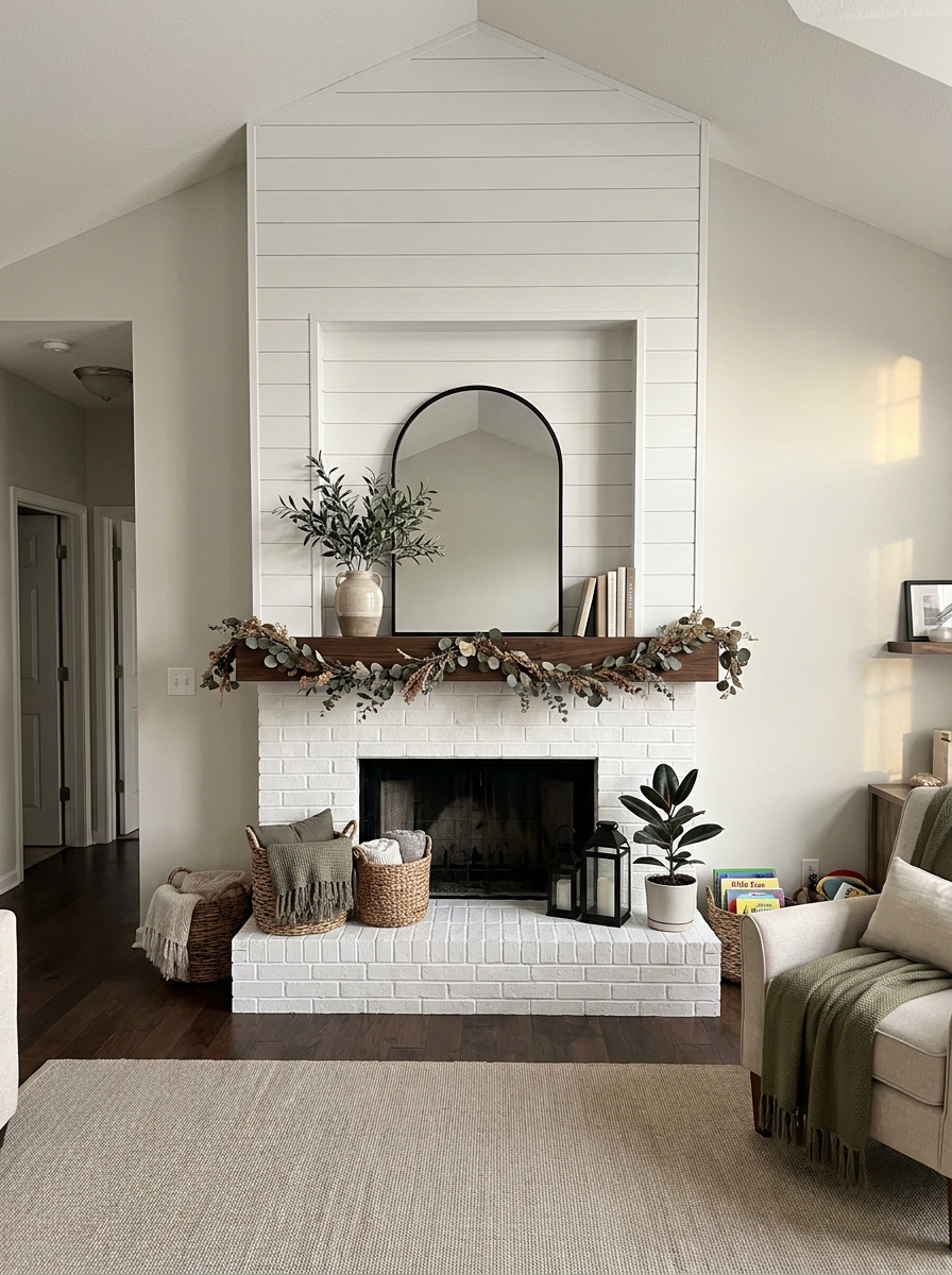 Add an Overmantel Box to Make Short Ceilings Look Taller