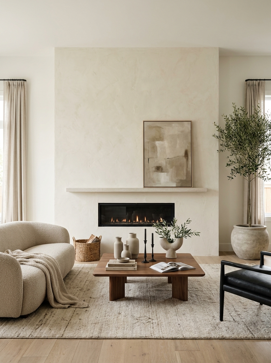Wrap the Entire Wall in Limewash or Plaster