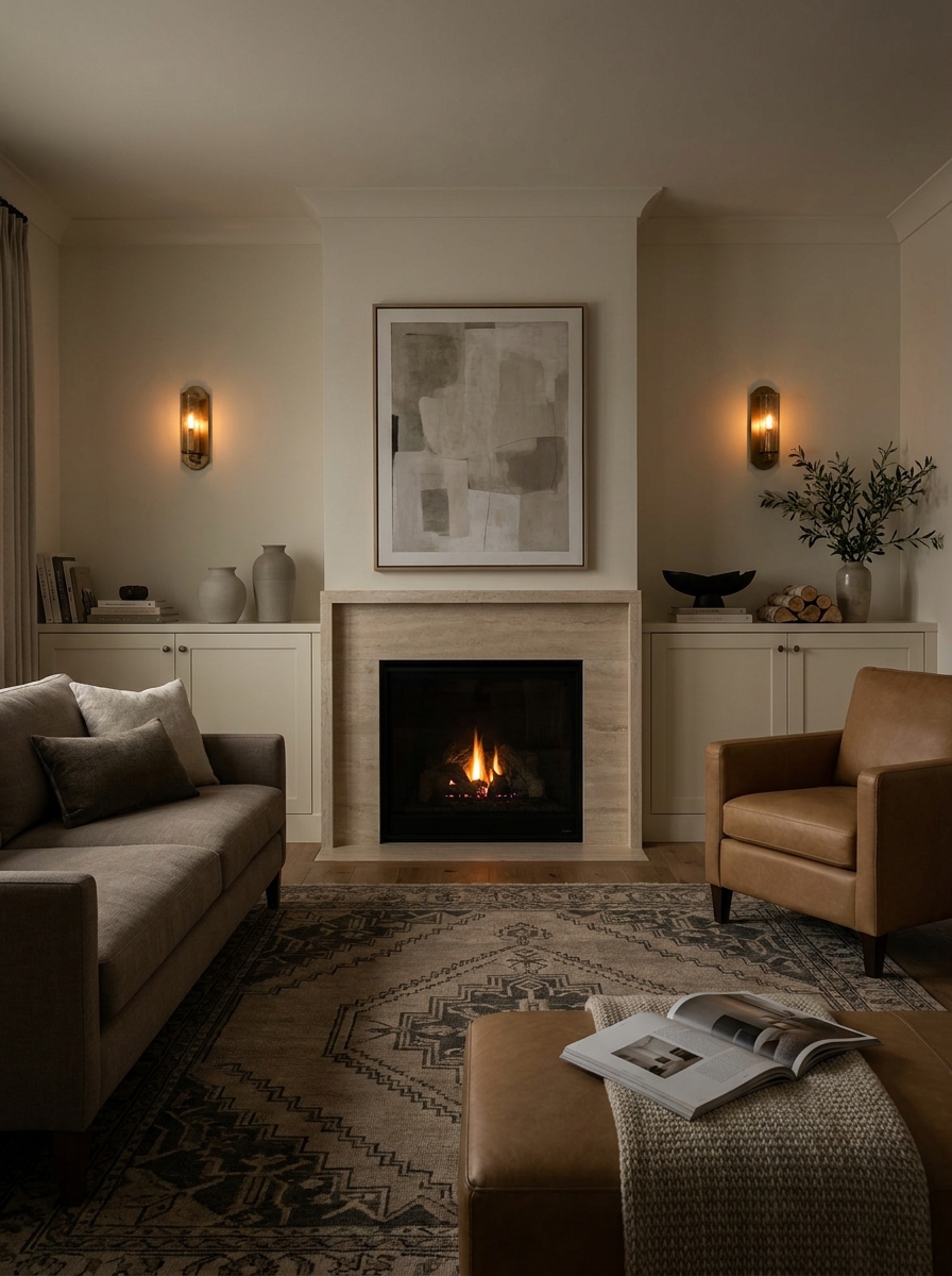 Frame the Fireplace With Matching Wall Sconces