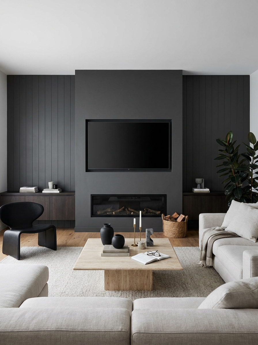 Blend the TV Into a Full Media Fireplace Wall
