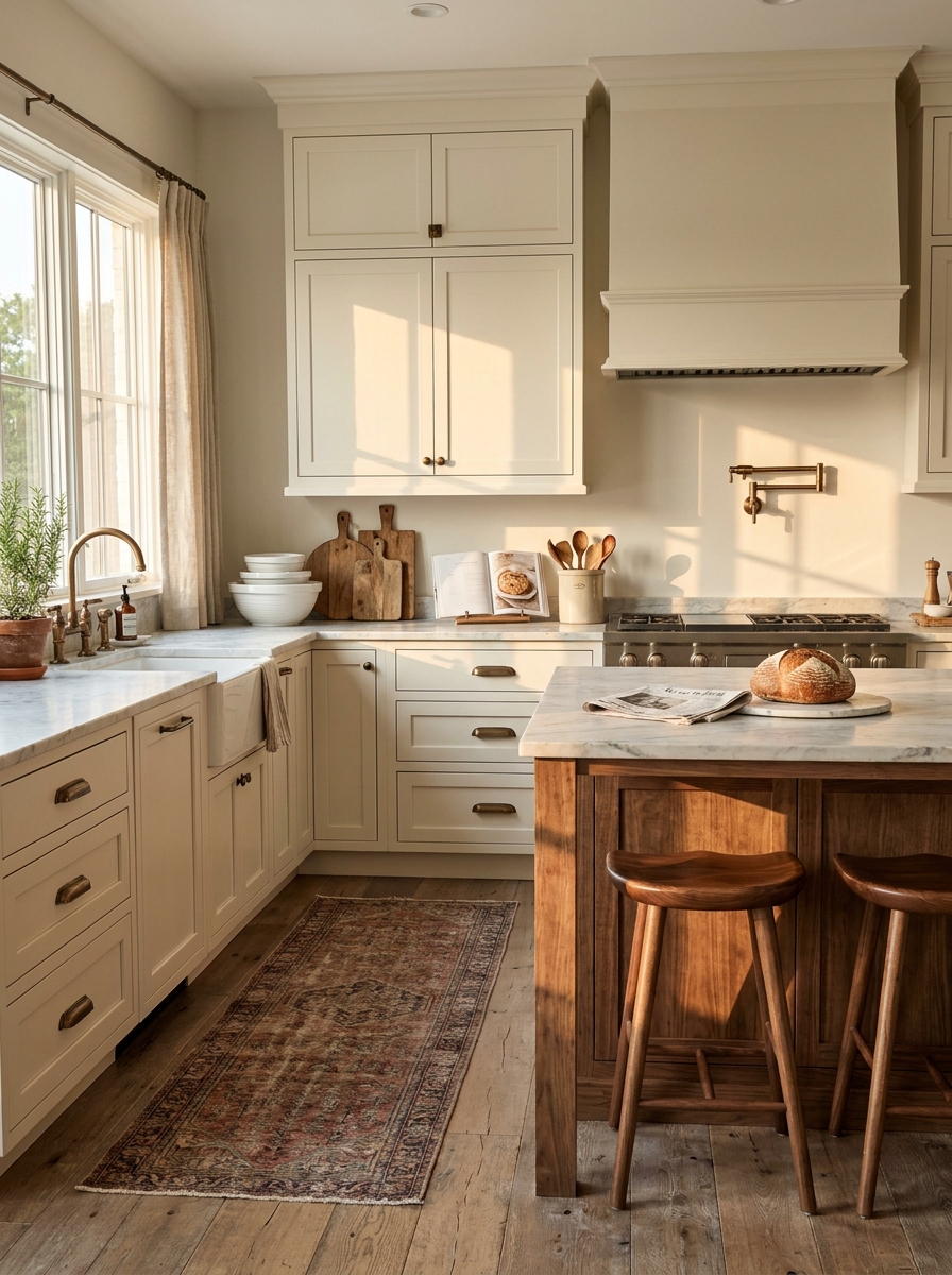 Bring In Warm Wood Tones to Keep the Room From Feeling Flat