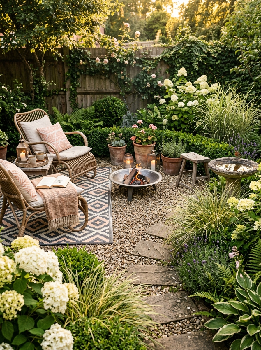 Carve Out a Small Fire Pit Circle for Evenings That Stretch a Little Longer