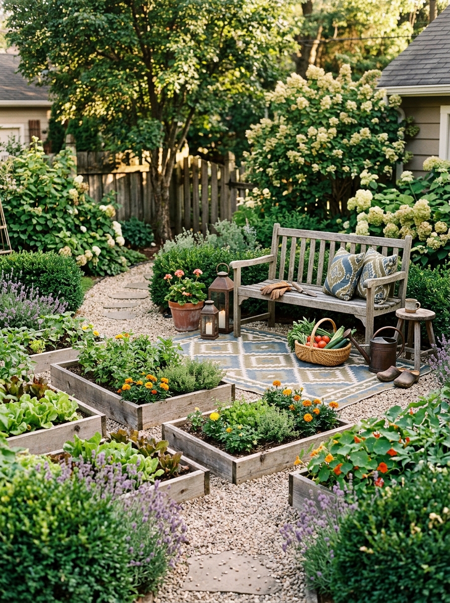 Use Raised Garden Beds as Beautiful Structure Instead of Hiding the Vegetable Patch