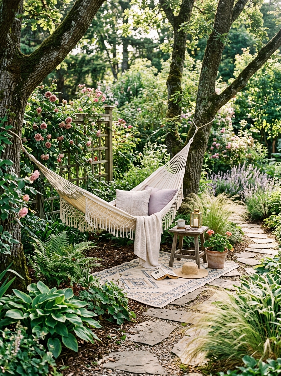 Hang a Hammock or Swing Chair Where the Garden Feels Quietest