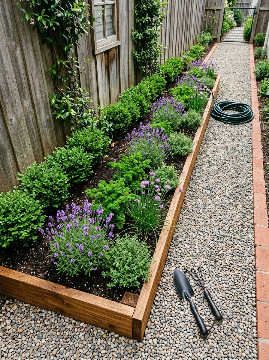 Add a Narrow Raised Bed Along the Fence