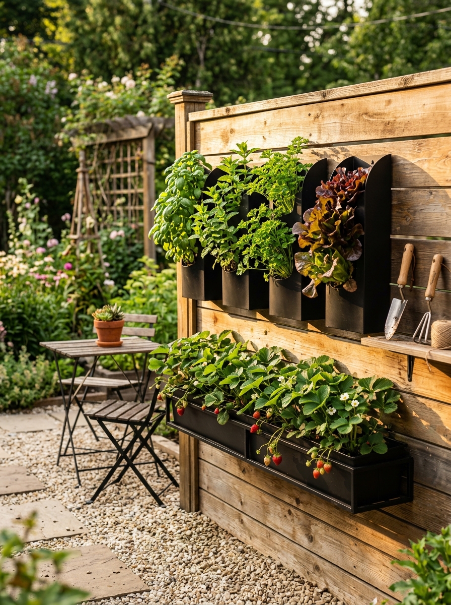 Grow Edibles in a Patio Rail or Wall Planter