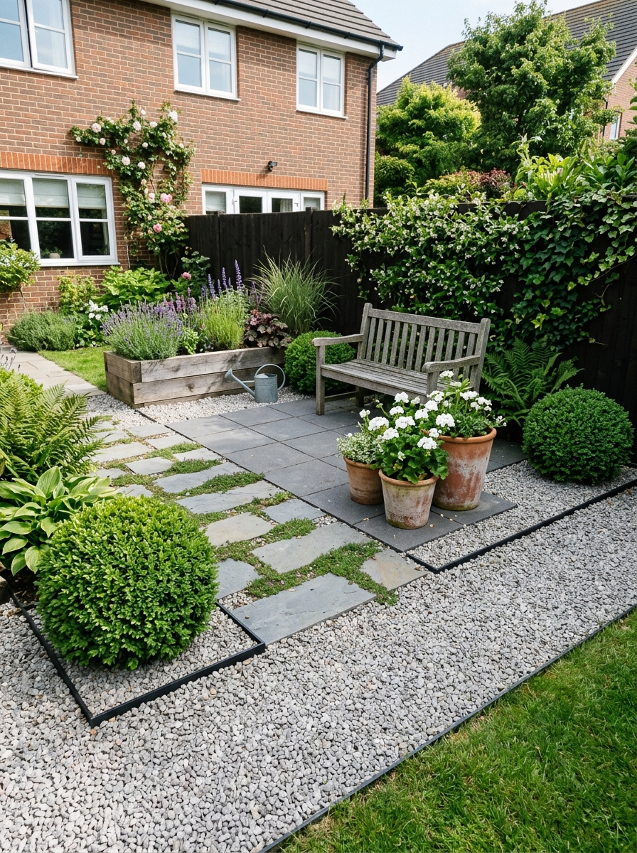 Frame the Yard With Repeating Evergreen Shapes