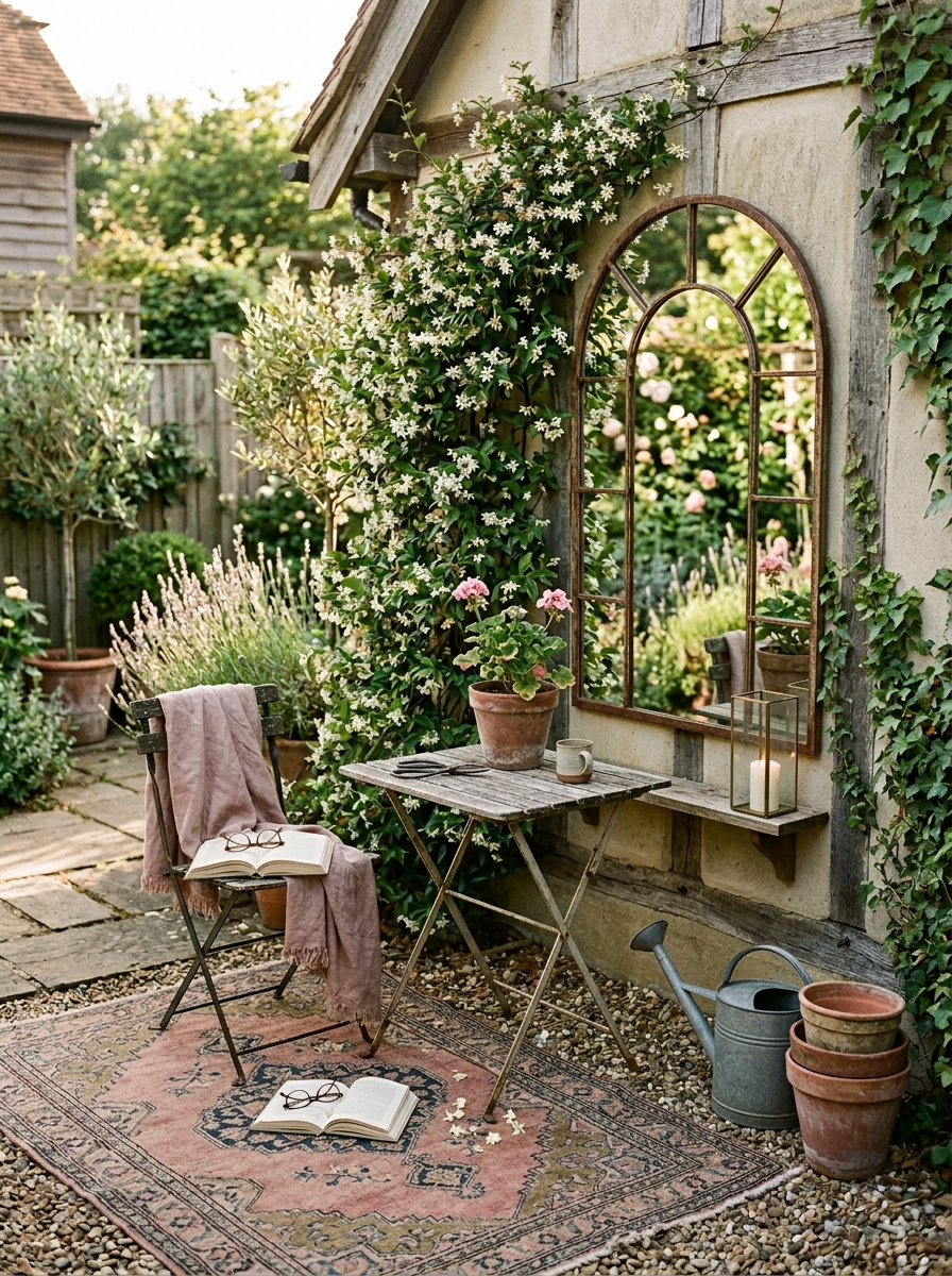Borrow Space With a Mirror on a Sheltered Wall