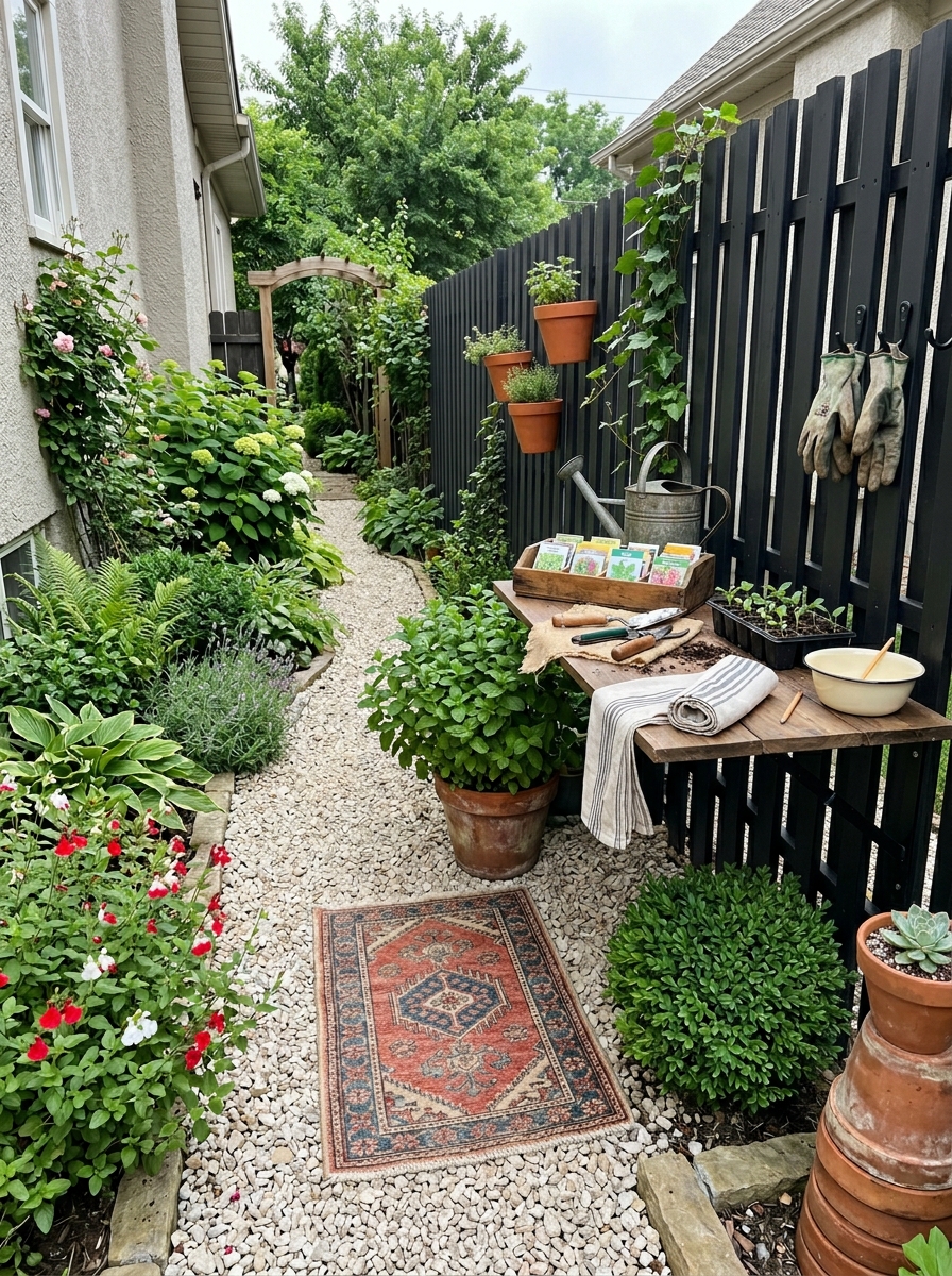 Slip in a Fold-Down Potting Ledge for Daily Garden Tasks