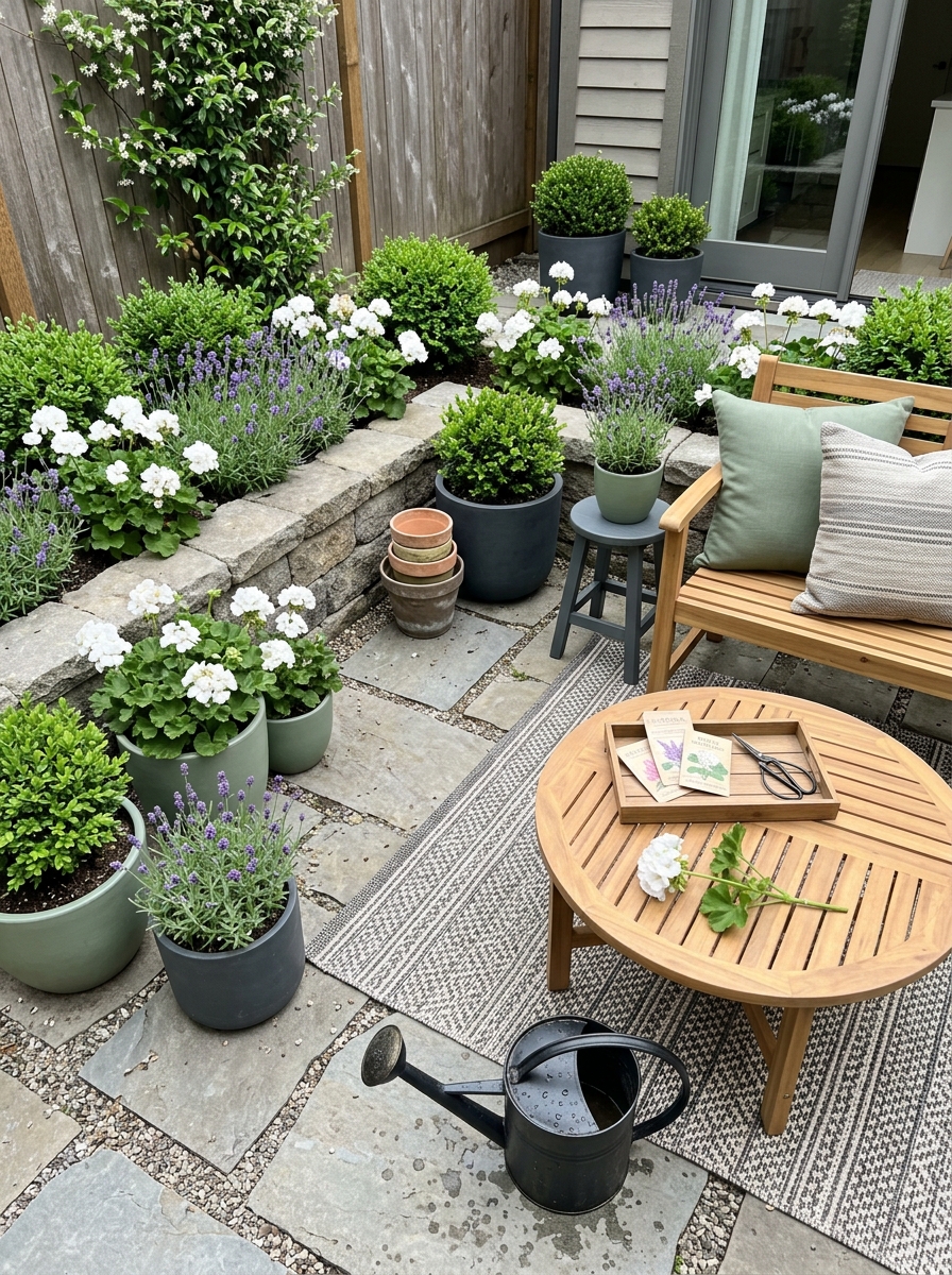 Use a Color-Limited Planting Scheme to Calm a Busy Tiny Yard