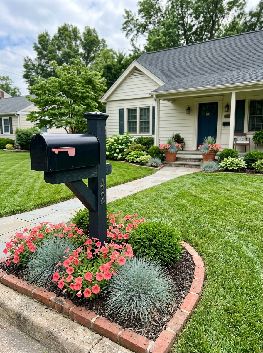 Give the Mailbox Area a Mini Garden Moment
