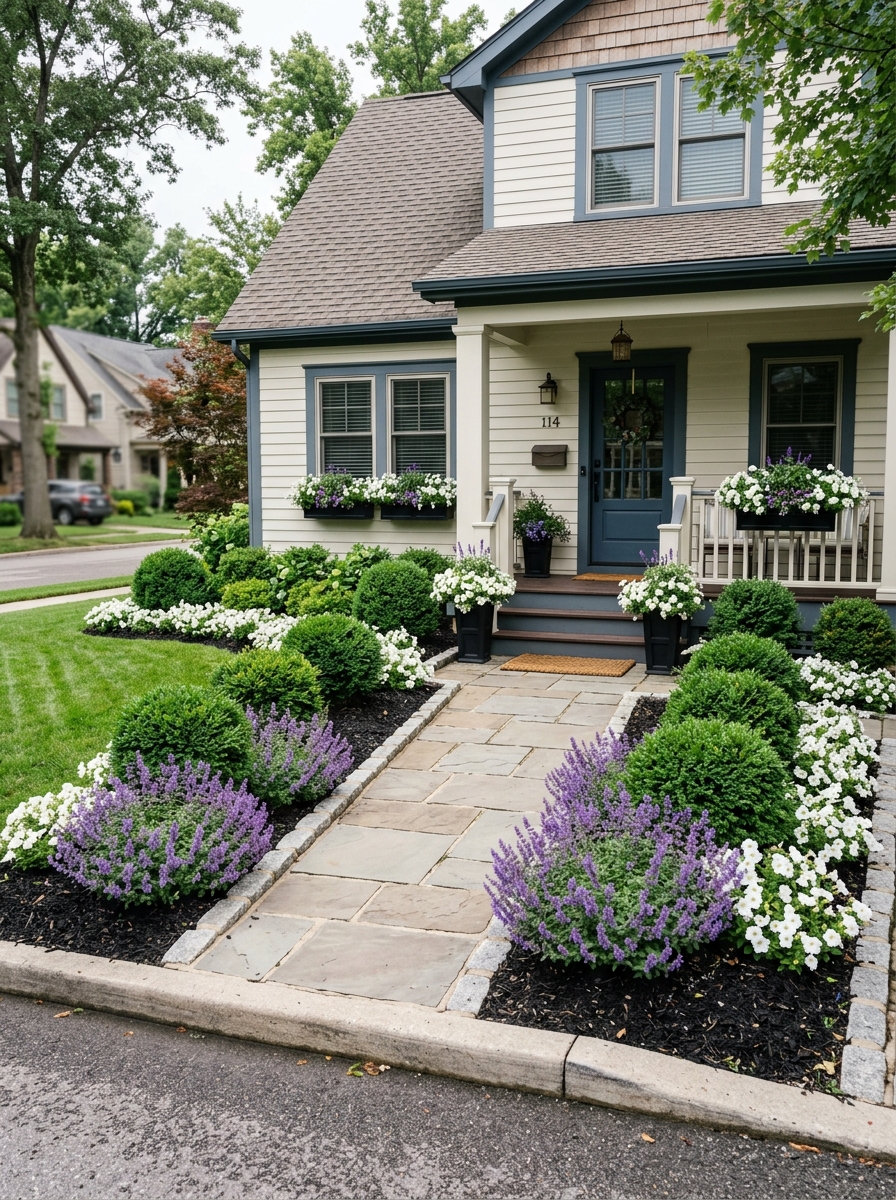 Use Repetition to Make a Small Front Yard Feel Designed