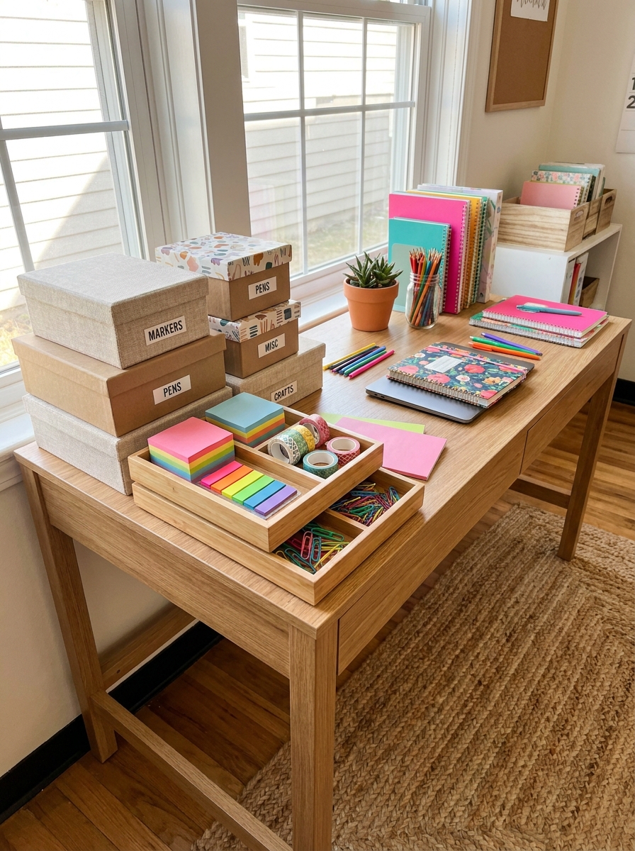 Functional and Stylish Desk Organization