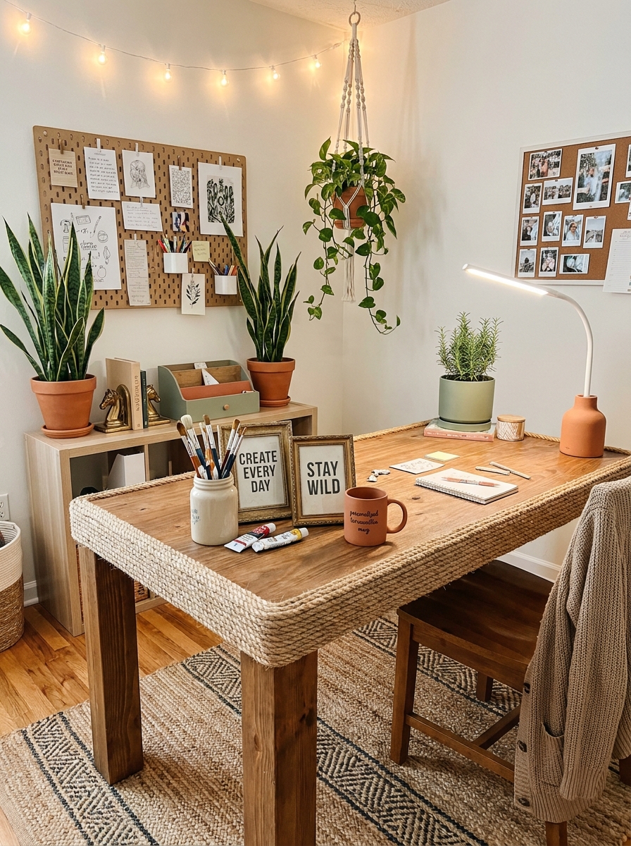Rope Wrapped Desk Edges