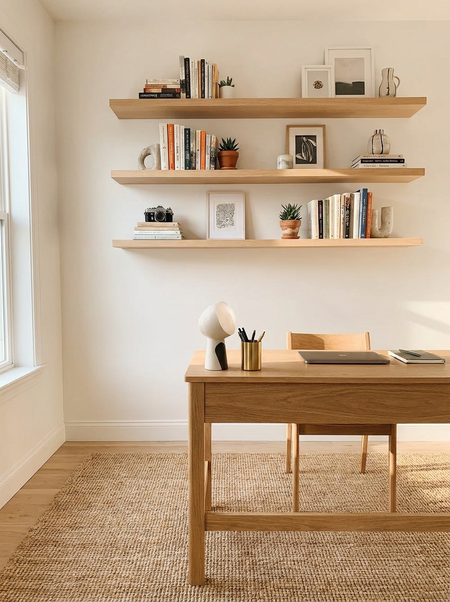 Utilize Vertical Space with Wall Shelves