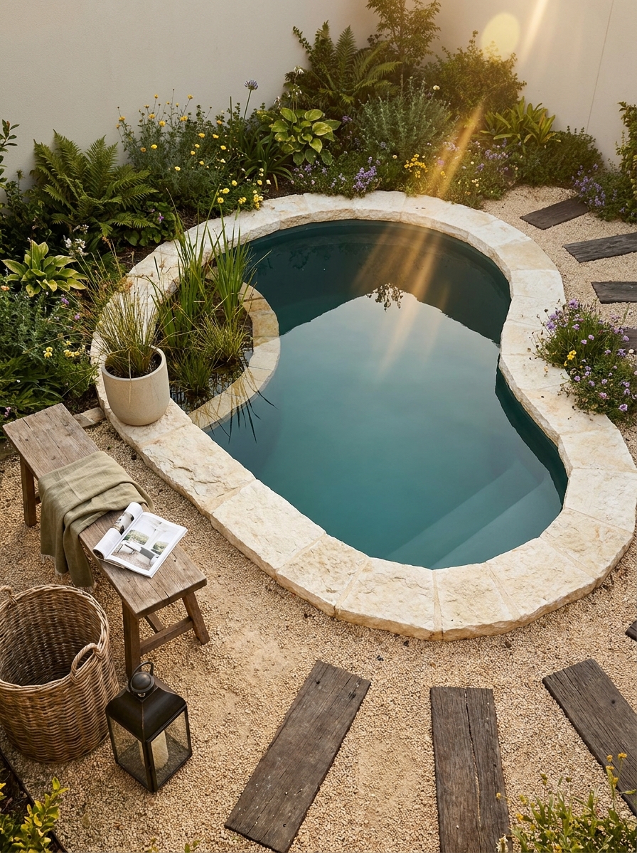 Stone-Edged Plunge Ponds for Smaller Backyards