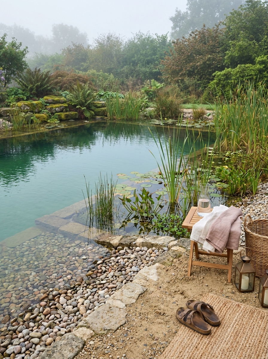 Use a Gravel Beach Entry for a Softer, More Organic Look