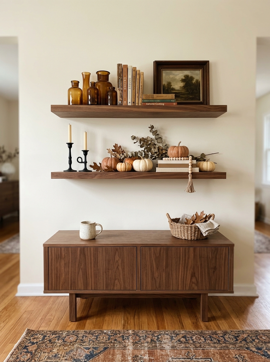 Warm Up Open Shelves With Small Seasonal Layers