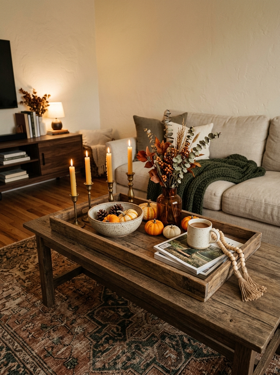 Dress the Coffee Table With One Beautiful Fall Tray