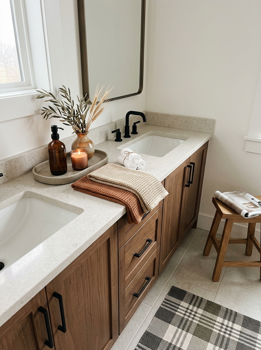 Bring Fall Into the Bathroom With Tiny Textural Swaps