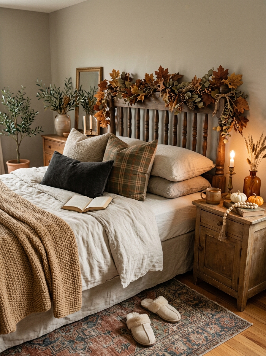 Hang a Fall Garland Across a Headboard, Mirror, or Doorway