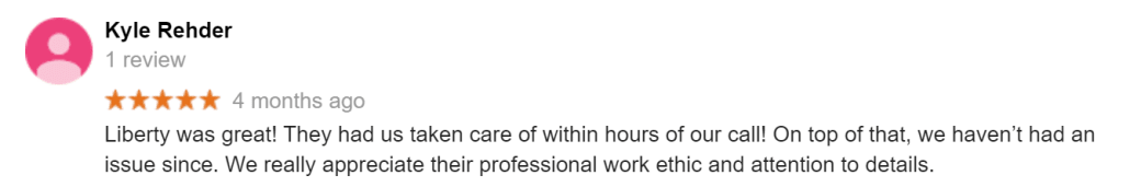 Customer review of Liberty Pest Control