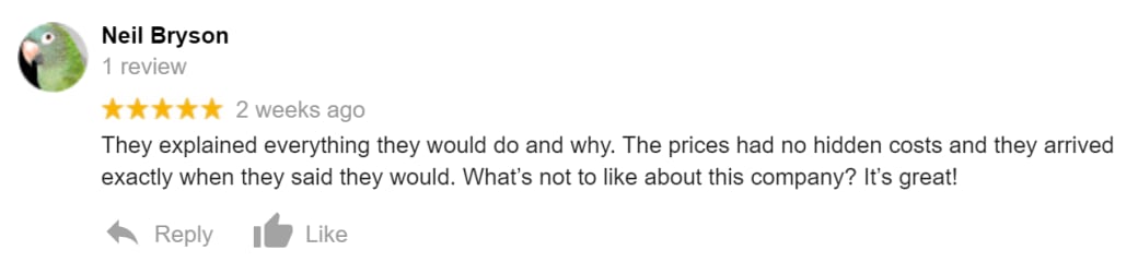 Customer review of Liberty Pest Control